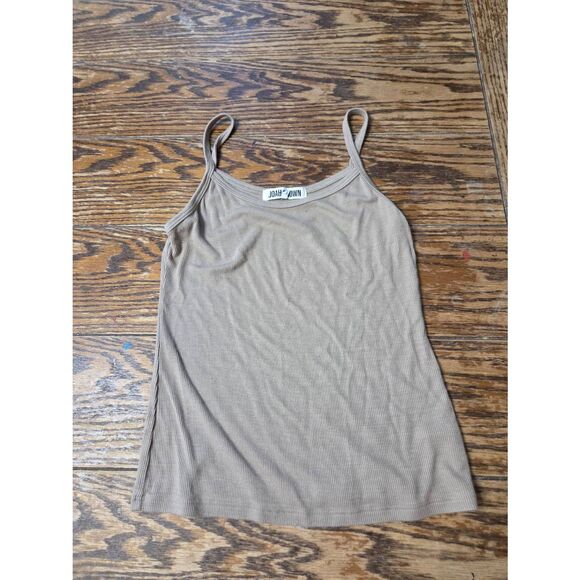 JOAH BROWN Rib Tan Sand Tank Top Cami Sz S/M - Picture 2 of 5